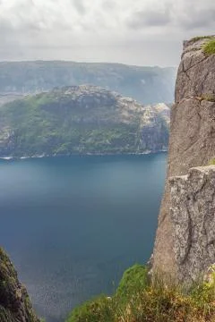 Looking down into the Lysefjord Stock Photos