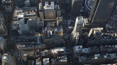 Looking down into Midtown Manhattan near Madison Square Gardens. Shot in 2011. Stock Footage 59173929