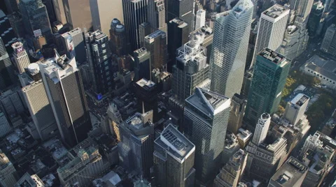 Looking down into Midtown Manhattan near Rockefeller Center. Shot in 2011. Stock Footage 59174049