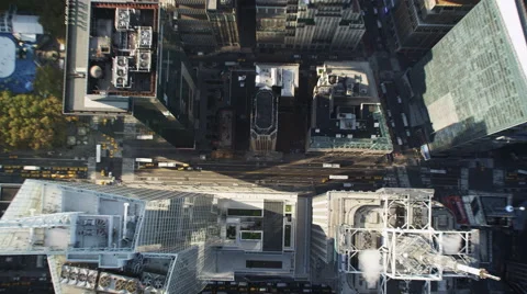 Looking down on Midtown Manhattan near Rockefeller Center. Shot in 2011. Stock Footage 59527230