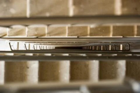 Looking down a modern staircase, creating a deep symmetrical perspective Stock Photos
