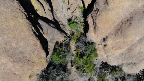 Looking Down on Mountain Rock Formation Aerial Video stock 112896976