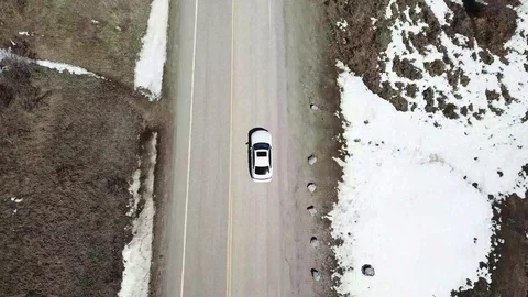 Looking down at a moving car Stock Footage 89453518