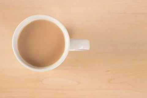Looking down on a mug of tea Stock Photos