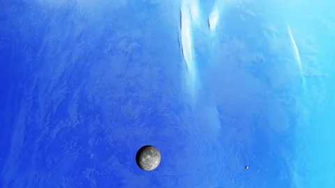 Looking down onto Neptunes surface from space 스톡 동영상 131158984