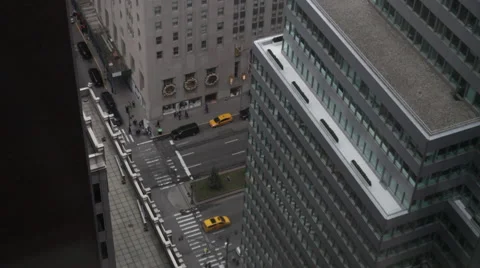 Looking Down on NYC Streets Stock Footage 60111196