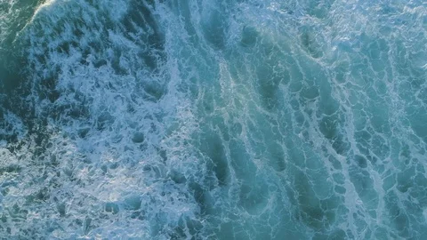 Looking down at ocean waves - drone shot Stock Footage 103472843