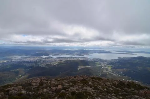 Looking down over the city Foto stock