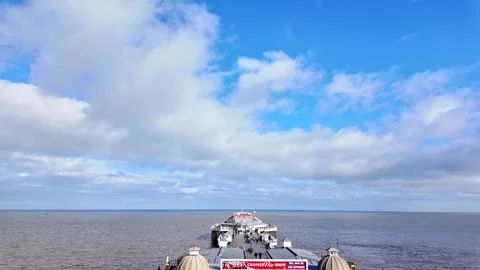 Looking down over Cromer pier, Norfolk Stock Footage 264954648