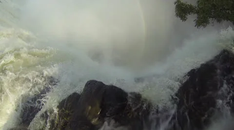 Looking down over the edge of Victoria falls Видео 22878551