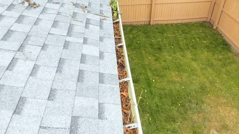 Looking Down Over Messy Gutters Stock Footage 96226450