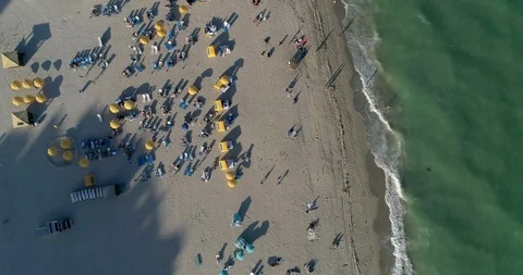 Looking down over south beach miami florida Stock Footage 85831219