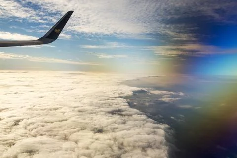 Looking down onto a pattern in clouds off the East coast of the UK. Stock Photos