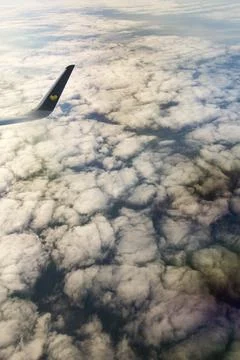 Looking down onto a pattern in clouds off the East coast of the UK. Stock Photos