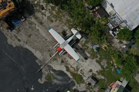 Looking down at a seaplane Stock Photos