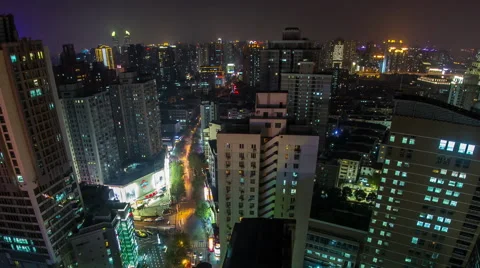 Looking Down to Shanghai Traffic Stock Footage 44780097