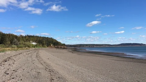 Looking down the Shoreline Stock Footage 90032431