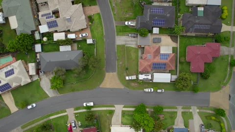 Looking down shot flying over Australian suburb. Stock Footage 181460290