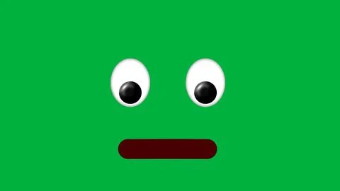 Looking down side facial expression green screen Stock Illustration