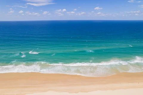 Looking down at the simple beach Stock Photos