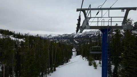 Looking down on Six Shooter lift at Big ... | Stock Video | Pond5