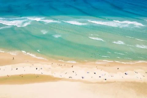 Looking down on the swimmers. 스톡 사진
