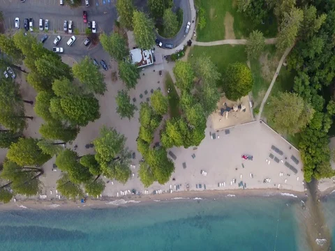 Looking Down Onto Tahoe Beach Stock Footage 80631169