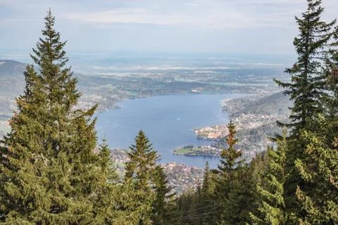 Looking down at the Tegernsee Stock Photos