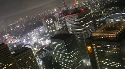 Looking down on Tokyo - Sharp HD Video stock 308242