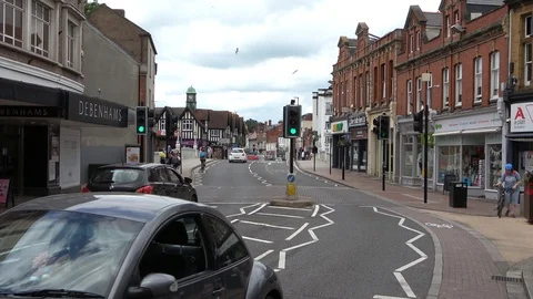 Looking Down Towards The Bridge from North Street Taunton, City Life Stock Footage 111561132