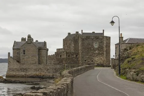 Looking down towards the enterance of Blackness Castle Stock Photos