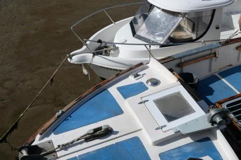 Looking down on two boats 库存照片