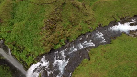 Looking down a waterfall Stock Footage 115544606
