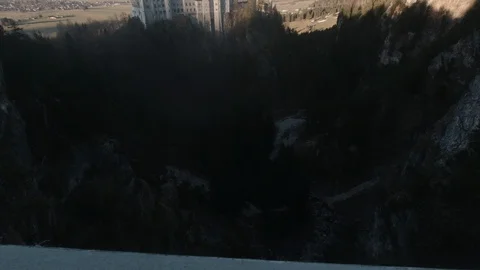 Looking down a waterfall from Marienbrucke Bridge Stock Footage 126314522