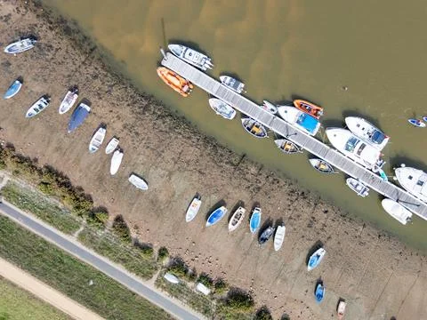 Looking down on Wells-next-the-Sea Stock Photos