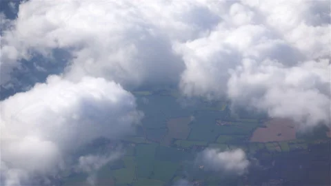 Looking down on white fluffy clouds Stock Footage 205066132