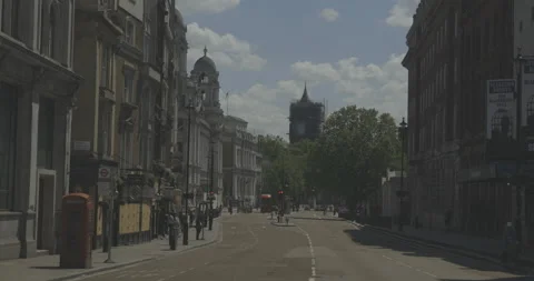 Looking down Whitehall, London, during lockdown May 2020 Stock Footage 131108930