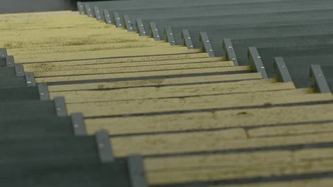 Looking down on yellow cement steps in a stadium Stock Footage 106589722