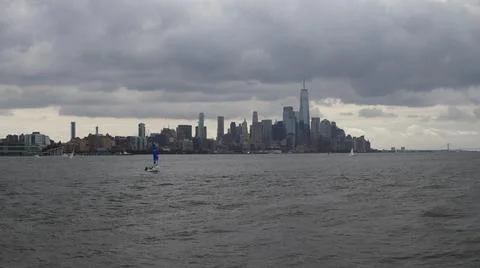Looking at downtown NYC Stock Photos