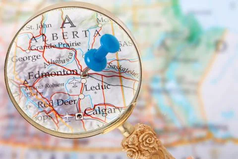 Looking in on Edmonton, Alberta, Canada Stock Photos