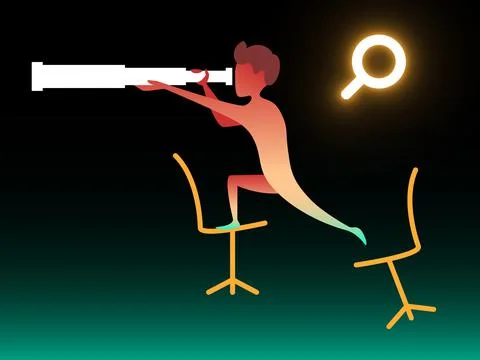 Looking for employee. Vector composition in gradient style Stock Illustration