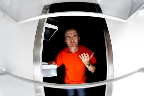 Looking Into Empty Fridge Stock Photos