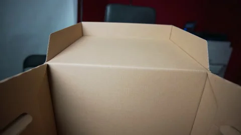 Looking into an empty paper box Stock Footage 158669168