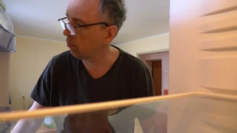 Looking into an empty refrigerator Stock Footage 168482079