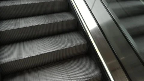 Looking on escalators moving stairs going up Stock Footage 150055608