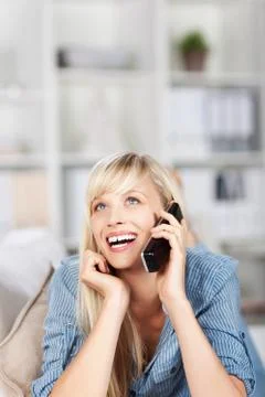 Looking up female Stock Photos