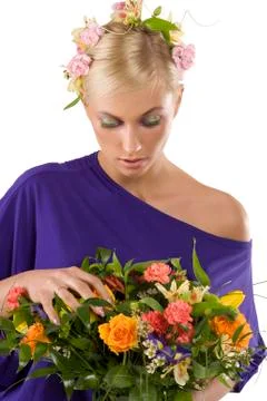 Looking flowers Stock Photos