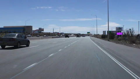 Looking Forward on I25 Freeway off ramp in Albuquerque NM Stock Footage 255254888