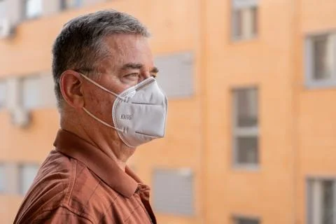 LOOKING FRONT WITH MASK Stock Photos