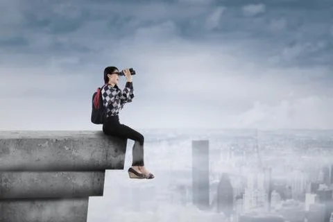 Looking at future concept Ilustración de archivo